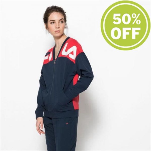 Chaquetas Para Sudar Fila Mujer Azul Marino / Rojas / Blancas - Randie Tennis - España 230671AZP